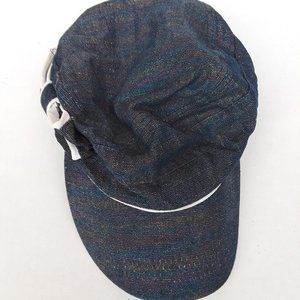 Navy blue holographic look hat